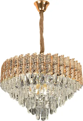 Produktbild von TOOLIGHT Hängelampe Mit Kristallen G054-Cp 50Cm Gold