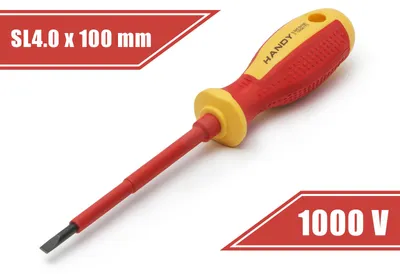 Zdjęcie produktu dla Wkrętak izolowany płaski 4,0 x 100 mm - 1000 V, magnetyczny płaski [10562].