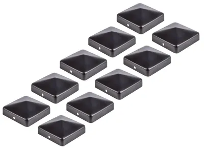 Obrázek produktu pro Alberts 858520 Krytka sloupku pro dřevěné sloupky, plochá, černá, 70 x 70 mm, sada 10 ks