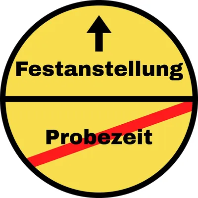 Produktbild von Tortenaufleger essbar Probezeit/Festanstellung 20cm Fondant