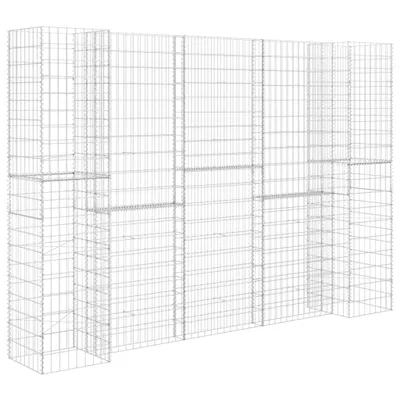 Obrázok produktu pre vidaXL Gabionový kôš na rastliny v tvare H Oceľový drôt 260x40x180 cm