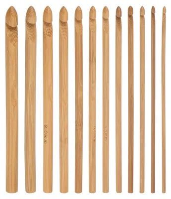 Häkelnadel-Set aus Bambus, 12 Stück, 3–10 mm