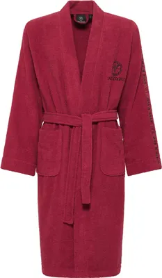 Produktbild von CARLO COLUCCI Bademantel Kimono-Stil Vito | 100 % Baumwolle | Frottier | knielang | Logostickerei & Logoschriftzug | Gürtel | M | Rot