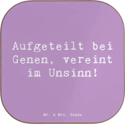 Produktbild von Mr. & Mrs. Panda unterleger Spruch Halbbruder Unsinn - Lavendeltraum - Geschenk, Coaster, gläseruntersetzer, persönliche Erinnerungen, Untersetzer Glas, für Gläser, Spaß