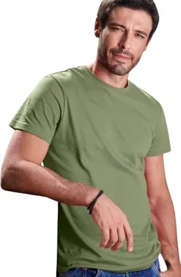 Produktbild von Herren-Baumwoll-T-Shirt, einfarbig, 100% Baumwolle, 160 g/m2, Farbe khaki, Größe M