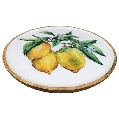 Produktbild von Tablett Citron, gelb, Mango Holz, 40x40x1,5 cm
