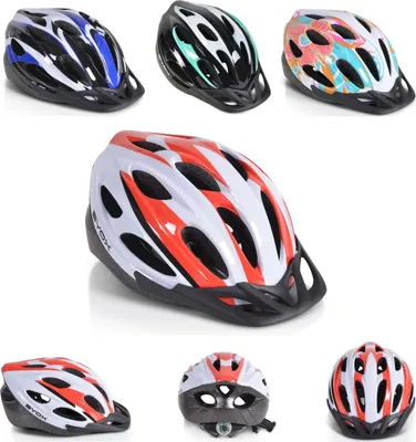Produktbild von Byox Kinder Schutzhelm Y02 Größe L 58-62 cm, 17 Löcher, einstellbar, LED-Licht rot