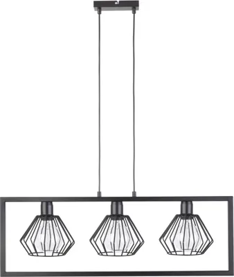 Zdjęcie produktu dla Lampa wisząca Saga czarna 3xE27x15W metal wym:90x76x13cm IP20 Sigma Lighting
