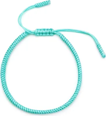 Produktbild von Uni-Armband, einfarbig, handgefertigt, Seil, geflochten, Glücksarmreif, Schmuck für Party-Himmelblau
