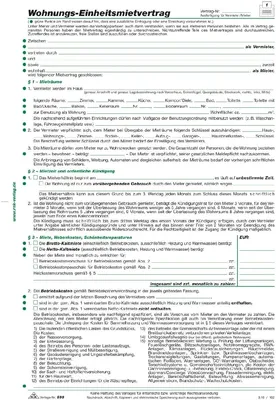 Produktbild von Wohnungs-Einheitsmietvertrag 4 Seiten gefalzt auf A4 + Wohnungsgeberbescheinigung Packung mit 50 Stück