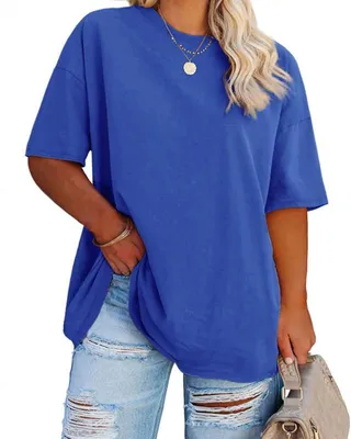 Produktbild von Damen-T-Shirt in Übergröße,lockere Passform,kurze Ärmel,Rundhalsausschnitt,Größe:XXL