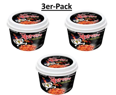 Produktbild von 3er-Pack SAMYANG Buldak Topokki Tteokbokki Cup - Hot Chicken 185g