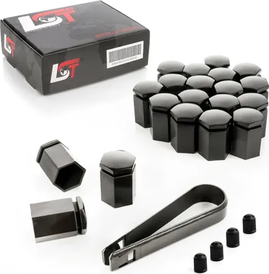 Produktbild von 20x Radschrauben Abdeckkappen Radschraubenkappen 17 mm lang schwarz für BMW MINI