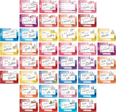 Image de PRICARO Cartes de jalon pour fille "Baby-Girl", A6, 40 pièces