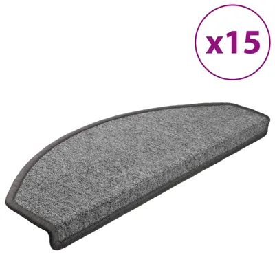Obrázek produktu pro vidaXL Podložky na schůdky 15 ks 65x24x4 cm Tmavě šedé půlkruhové velké