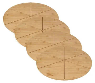 Image de Set de 4 planches à pizza en bois Fackelmann Boisselerie