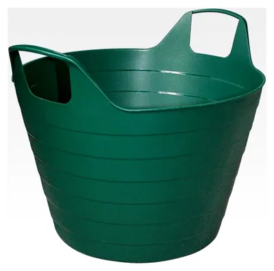 Produktbild von Flexikorb Einkaufskorb Wäschekorb Gartenkorb 45 cm mit Griffen, dunkelgrün