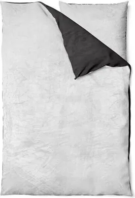 Produktbild von Flausch Wende Bettwäsche 135x200 80x80 cm Cashmere Touch Plüsch Anthrazit-Silber