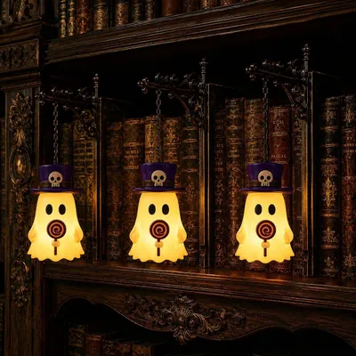 Productafbeelding van Boekenplanklamp Vintage, 3-delige set, bibliotheeklamp, metalen, op batterijen, warm licht, LED, decoratieve boekenplankverlichting, cadeau voor lezers, Halloween