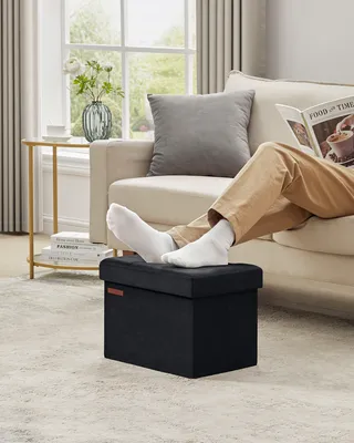 Obrázek produktu pro SONGMICS Lavice s úložným prostorem, skládací sedací truhla, úložný box s víkem, podnožka, 31 x 41 x 31 cm, nosnost do 130 kg, do předsíně
