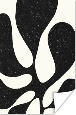 Produktbild von MuchoWow® Poster Pflanze - Schwarz - Minimalismus 80x120 cm - Papierdruck