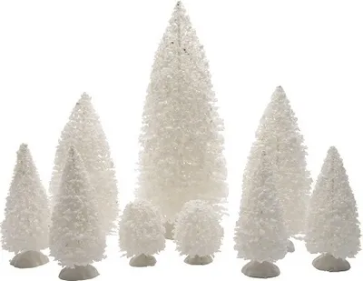 Produktbild von Minibaum Tannenbaum Kunststoff Indoor D.8cm H.22.5cm weiß 9 tlg.