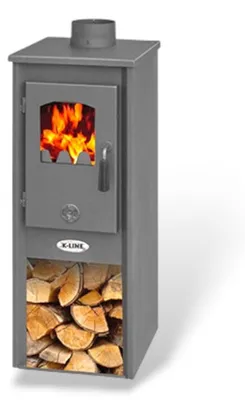 Immagine prodotto di Stufa riscaldamento a legna con struttura in acciaio 5,2 kW Karso Antracite