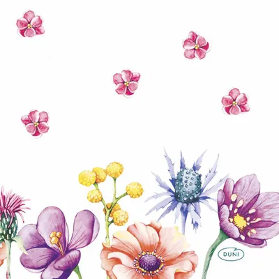 Produktbild von Duni Servietten Blümchen 24 x 24 cm - 20er Pack