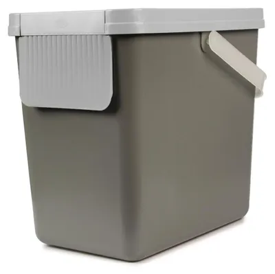 Productafbeelding van Snips afvalbak, 25 liter, grijs, stapelbaar, met voorflap, afmetingen 26x36x34 cm