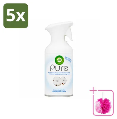 Imagen del producto de 5 aerosoles Air Wick - Aroma "Suavidad de algodón" - 250 ml - Paquete económico - 5 unidades