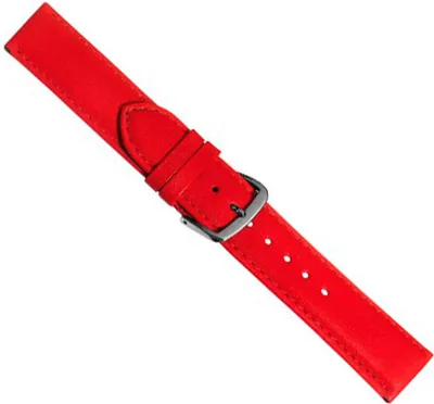 Produktbild von Uhrenarmband rot aus weichem Leder mit Ziernaht 20415S, Stegbreite:26mm