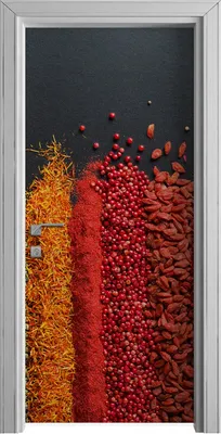 Produktbild von Tür Selbstklebende 90x210 cm Türfolie Türtapete Klebefolie - Gewürze Gemüse