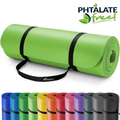 Image de TRESKO Tapis de yoga Tapis de fitness Tapis de gymnastique Pilates 190x100x1,5cm Vert clair