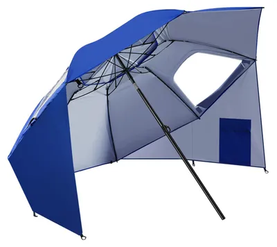 Immagine prodotto di Ombrellone da spiaggia Ikodm da 210 cm con picchetto a spirale, protezione UV 50+, inclinabile, idrorepellente, con borsa da trasporto per spiaggia, giardino e campeggio - Blu