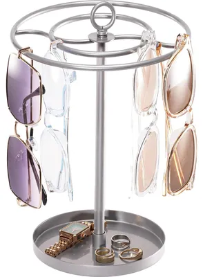 Produktbild von Brillenständer Brillenhalter Brillenständer - 360 Grad drehbar - 20 Brillen - Edelstahl - Silber