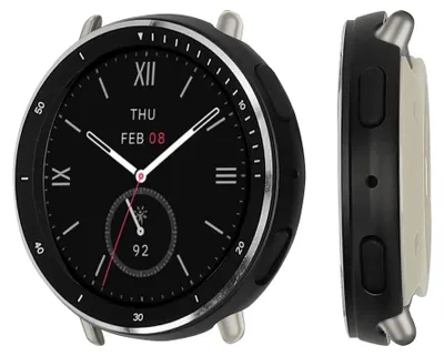 Image de Coque kwmobile compatible avec l'Amazfit Active 2 (A2437) - Kit de coques intégrales en acier inoxydable pour tracker d'activité - Noir