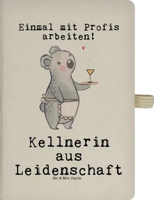 Produktbild von Mr. & Mrs. Panda notizbuch Kellnerin Leidenschaft - Transparent - Geschenk, Restaurant, Tagebuch, kariertes, Spruch, Lustig, skizzenbuch a4, Ausbildung, Journal, Kladde