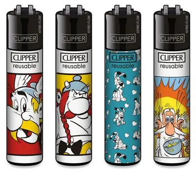 Produktbild von Clipper Reibradfeuerzeuge Asterix & Obelix - 4 Stück