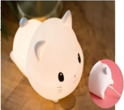 Zdjęcie produktu dla Silikonové noční světlo bílé RGB kočka leží