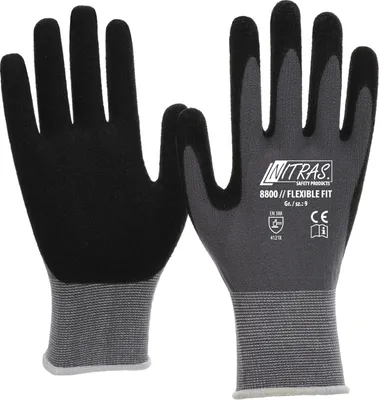 Immagine prodotto di NITRAS FLEXIBLE FIT, guanti da assemblaggio, grigio/nero, EN 388, EN 407, OEKO-TEX taglia: 8