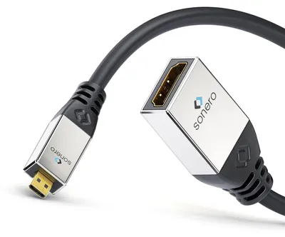 Produktbild von Sonero Micro HDMI Adapter mit Ethernet, 0,25m, 4K, 60Hz, schwarz