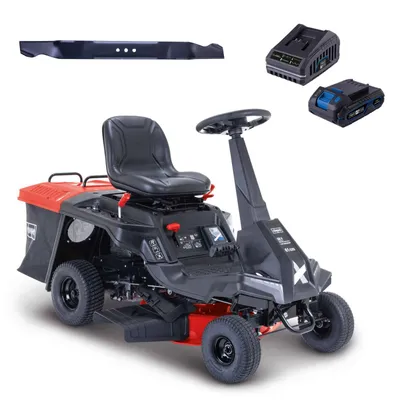 Produktbild von Scheppach Benzin-Aufsitzrasenmäher MR230-61 | 6PS / 4,4kW 4-Takt-Benzinmotor | 61cm Schnittbreite | 150L Fangsack | E-Start | 5 Gänge | inkl. Messer
