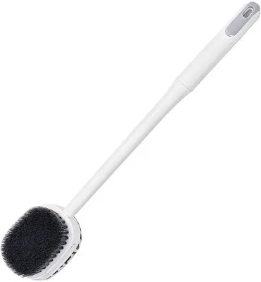 Produktbild von Unyqoos® Doppelseitige Duschbürste mit 35 cm Stiel – lange Badebürste für Hautpflege, Massage, sanfte Reinigung & intensives Peeling