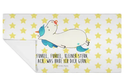 Produktbild von Mr. & Mrs. Panda Handtuch Einhorn Schnuller - Weiß - Geschenk, Unicorn, kleines, Flauschtuch, Geburtstag, frottierhandtuch, gesichtstuch, Einhörner, Baby, Geburt, 50x100