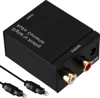 Produktbild von Audio Konverter Wandler Digital Adapter Toslink SPDIF Analog Konverter Adapter Koaxial Da Wandler Optisch auf auf Klinke 3,5mm Cinch RCA Schwarz Retoo