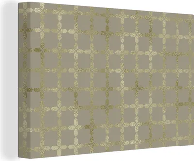 Produktbild von OneMillionCanvasses® - Leinwandbilder - 150x100 cm, Muster - Grau - Gold, Wandbilder Kunstdruck Wanddekoration