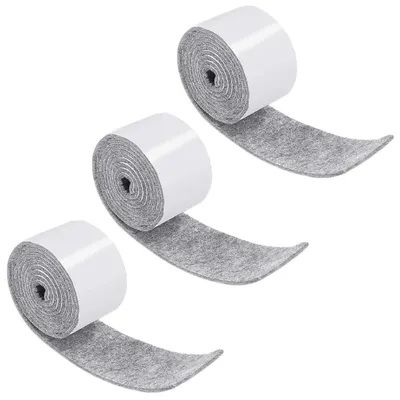 Image de Feutrine autocollante - 100 x 2 cm - Gris - Pour meubles et sols