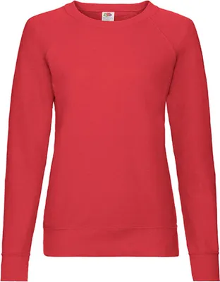Image de Fruit of the Loom 62-146-0 | Lady-Fit Lightweight Raglan Sweatshirt / Pullover - Farbe : Rouge - Größe : XL