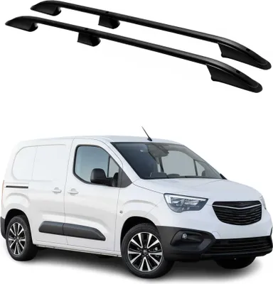 Image de Barres de toit longitudinales pour Opel Combo 2019-2024 L1 Court Alu Noir