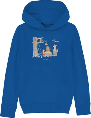 Produktbild von Mr. & Mrs. Panda Kinderpullover Waldtiere Picknick 5-6 Jahre (110/116) - Royal Blue - Geschenk, Igel, Fuchs, Maus, Pullover, Wald, Kapuzenpullover, Sweatshirt, Hoody